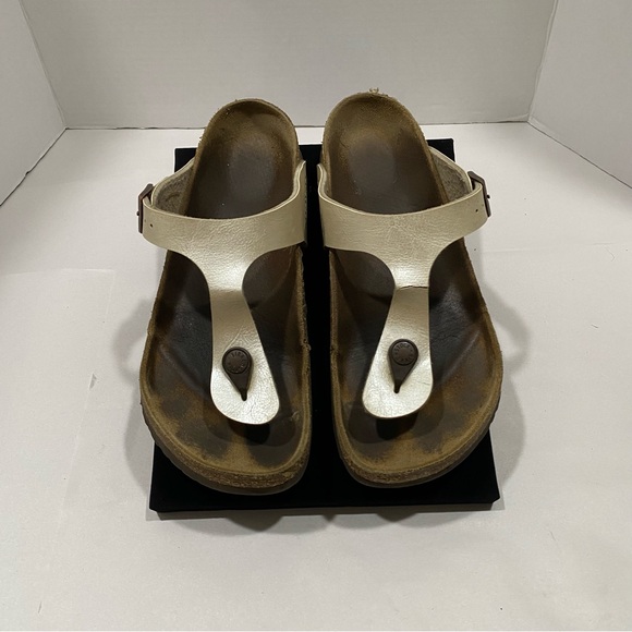 BIRKENSTOCK Gizeh Thong Sandals Metallic Gold EU 36 - Picture 3 of 10